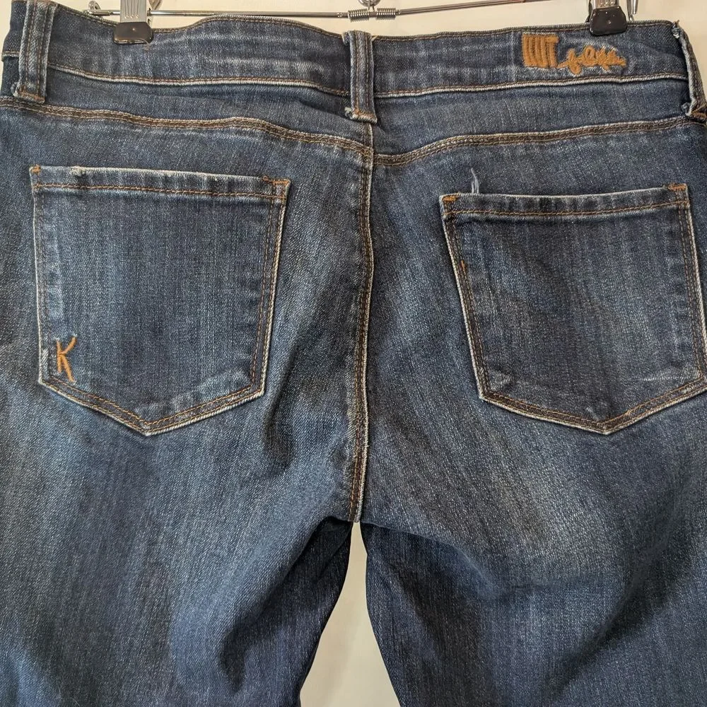 Kut from the‎ Kloth Emma Ankle Straight Leg Dark Blur Distressed Raw Hem 6 vguc
